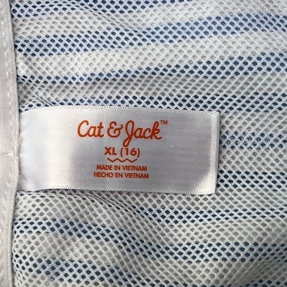 Boys' Striped Seersucker Swim Trunks - Cat & Jack - Sz XL (16) - Picture 10 of 10